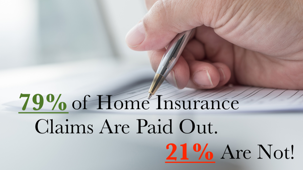 79% of home insurance claims are paid out. 21% are not!