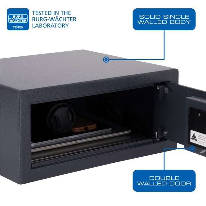 Burg Wächter Pure-Safe Size PS 130 E LAP KA 4, Digital Keypad Hotel Laptop Safe - £1,000 Cash Rating