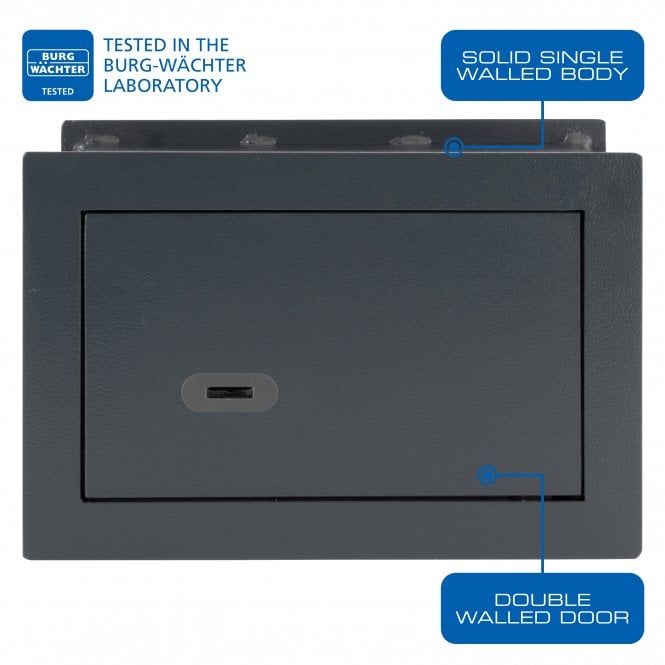 Burg Wächter Pure-Safe Size PSW 110, Key Lock Wall Safe - £1,000 Cash Rating