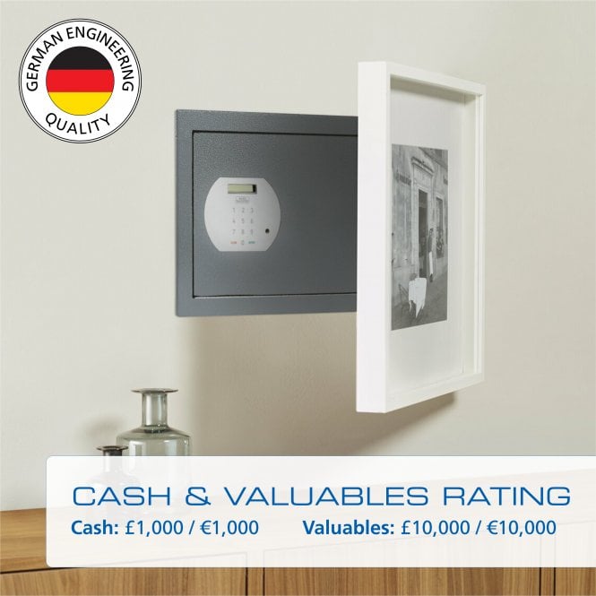 Burg Wächter Pure-Safe Size PSW 120, Digital keypad Wall Safe - £1,000 Cash Rating