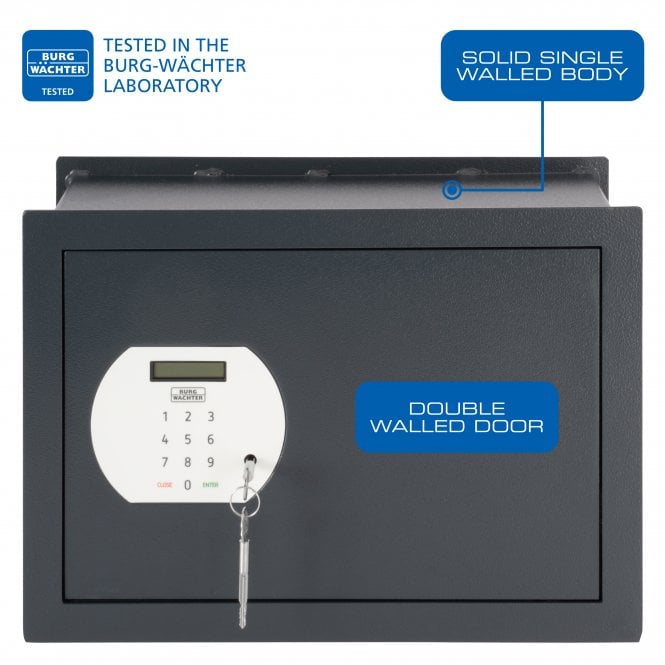 Burg Wächter Pure-Safe Size PSW 130, Digital Keypad Wall Safe - £1,000 Cash Rating