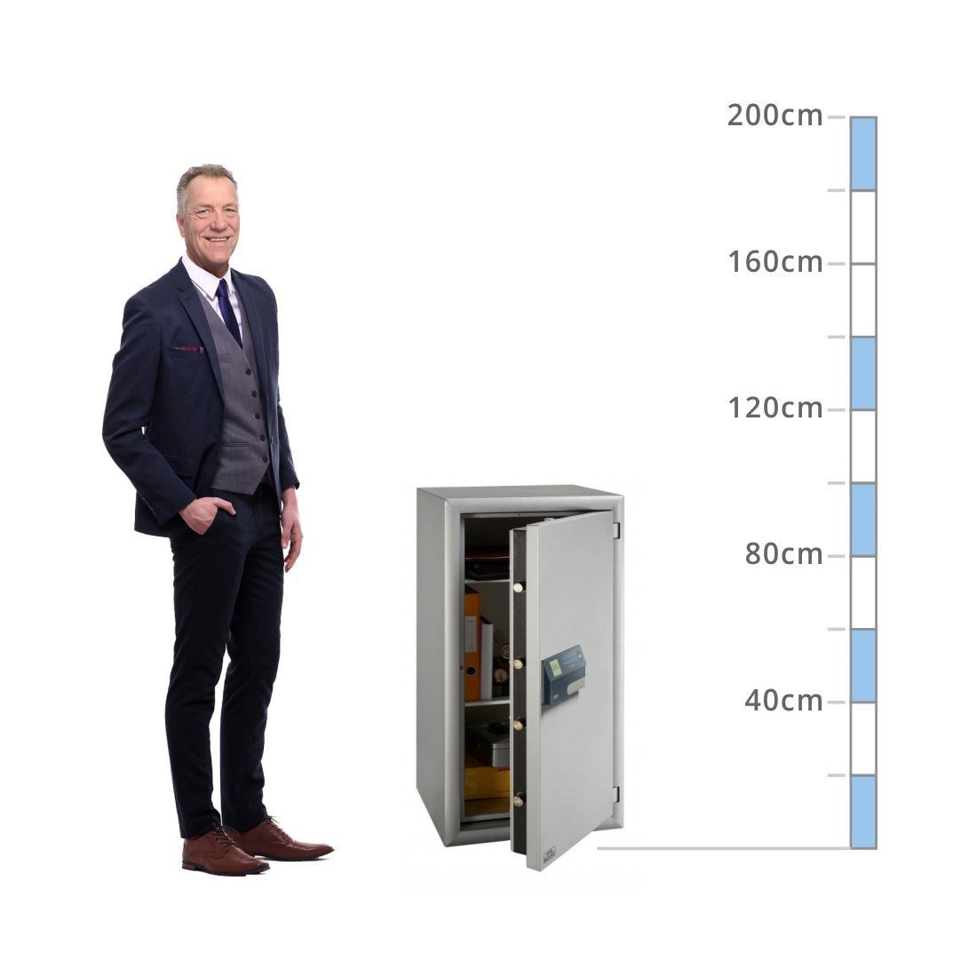 size chart for a Burg Wächter Diplomat Size MTD 780E FP, Digital Keypad Safe - Eurograde 1