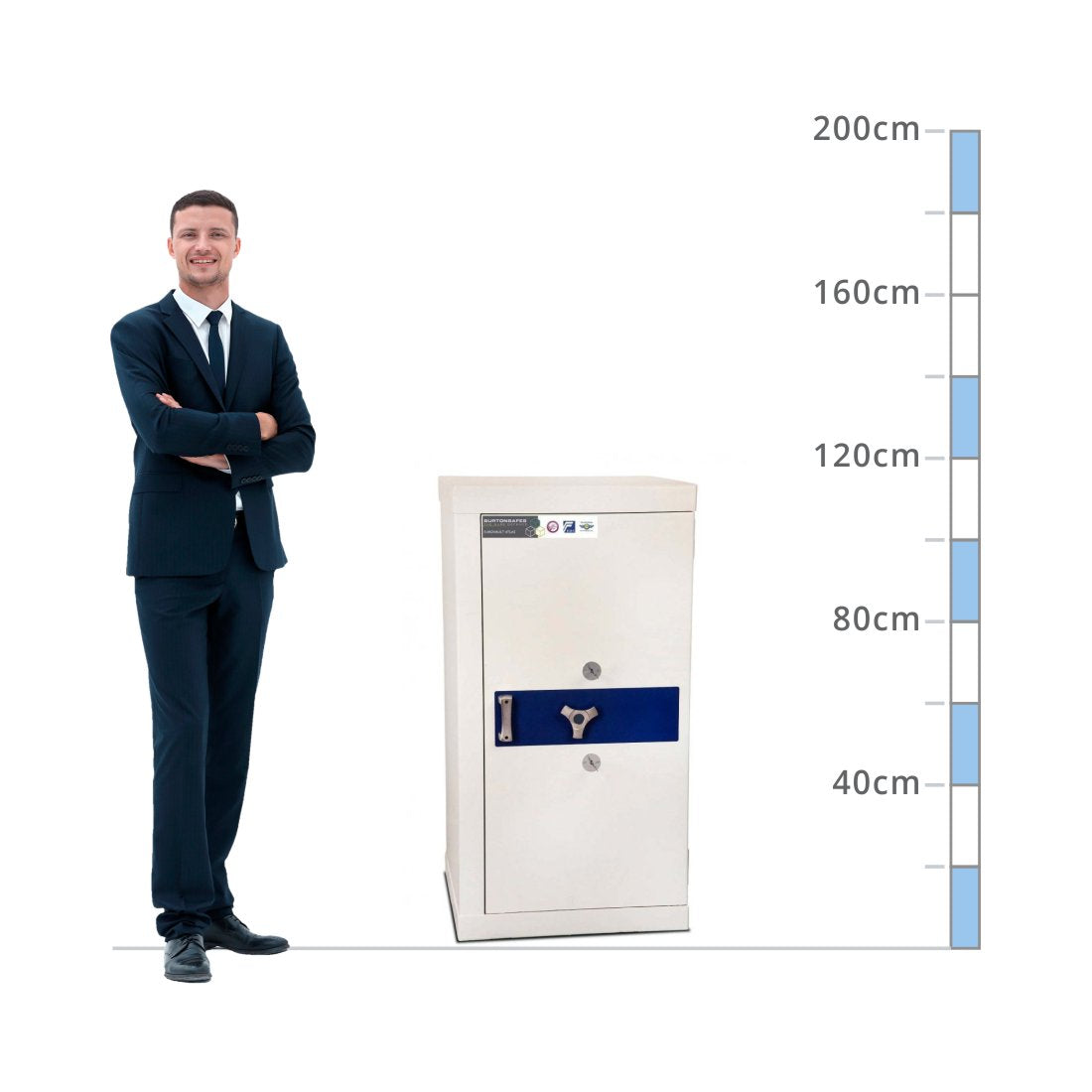 size chart for a Burton Eurovault Atlas Size 1, Dual Key Lock Safe - Eurograde 7