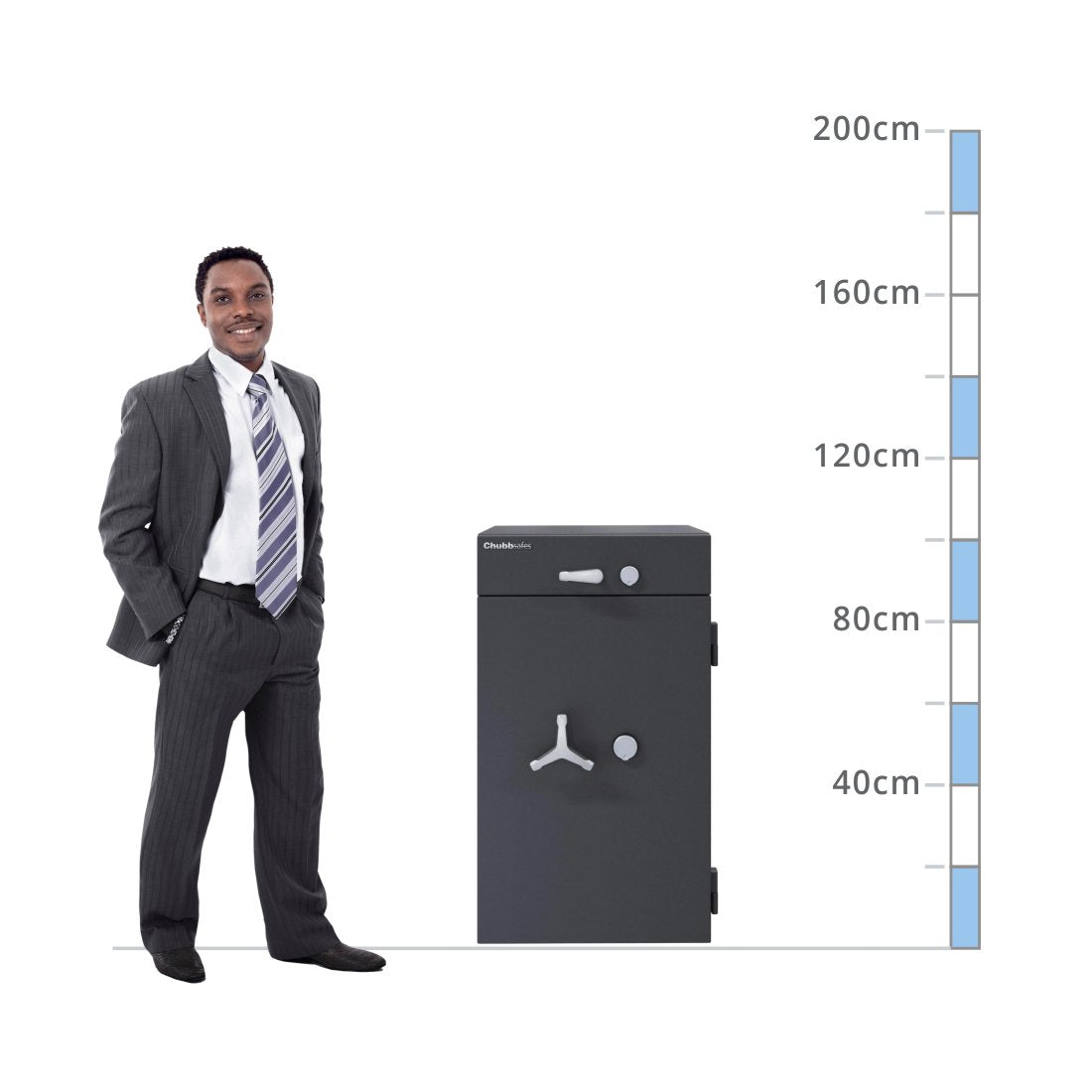 size chart ChubbSafes ProGuard DT Size 150, Key Lock - Eurograde 2 Drawer Deposit