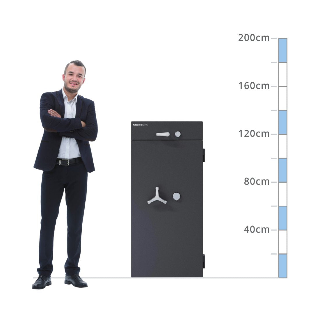 size chart ChubbSafes ProGuard DT Size 200, Key Lock - Eurograde 2 Drawer Deposit