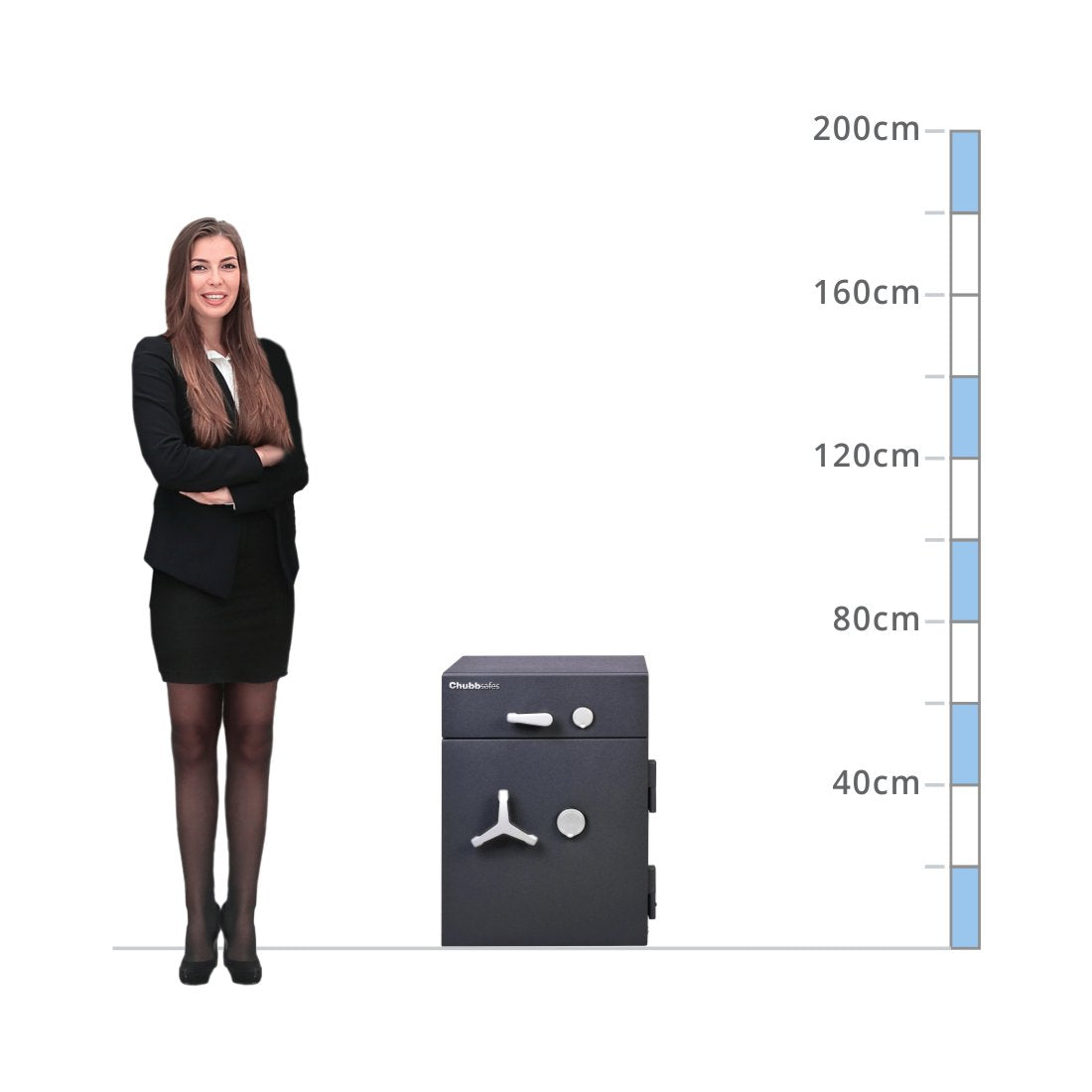 size chart ChubbSafes ProGuard DT Size 60, Key Lock - Eurograde 2 Drawer Deposit