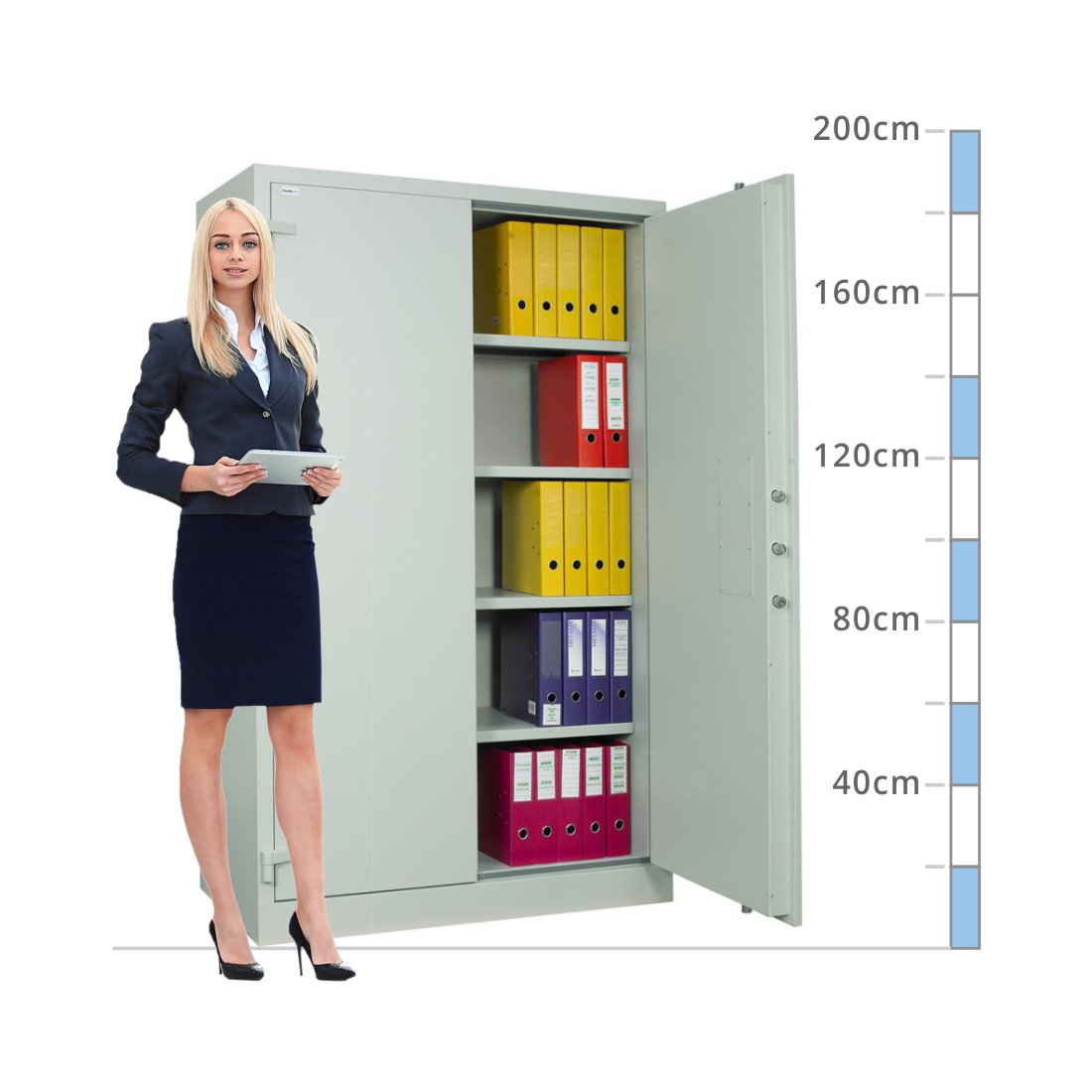 size chart for a Chubbsafes Archive Size 880, Key Lock Security Cabinet - £1,000 Cash Rating