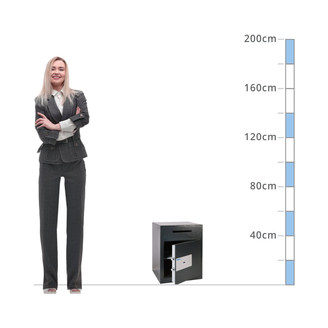 size chart for a Chubbsafes Sigma Size 3, Key Lock Letter Slot Deposit Safe - £1,000 Cash Rating