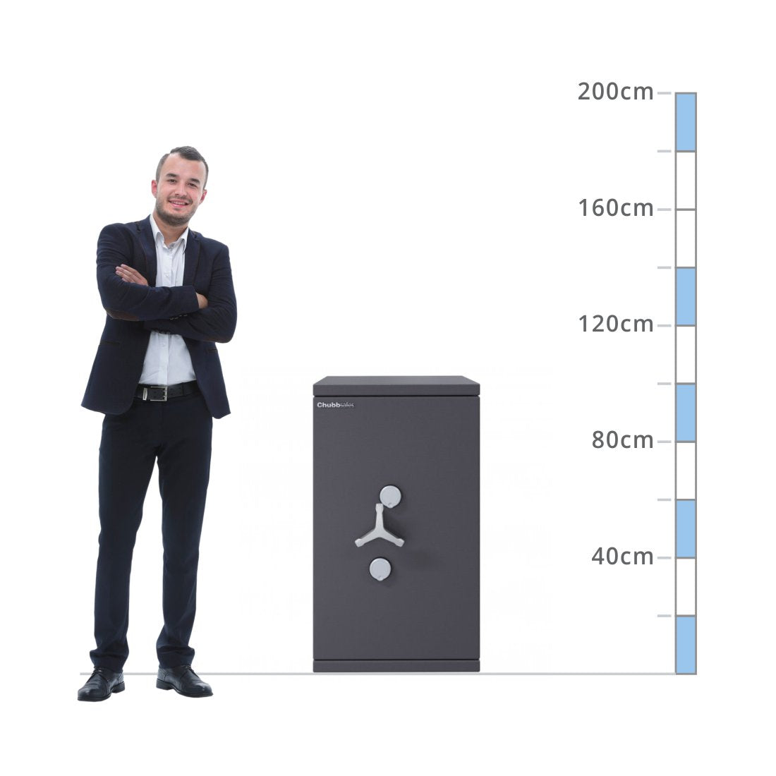 size chart Chubbsafes Triforce T2 Size 95, Dual Key Locking - Eurograde 5