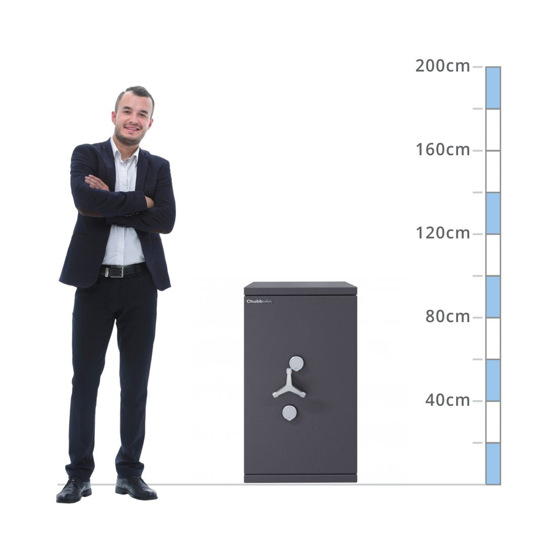 size chart Chubbsafes Triforce T2 Size 95, Dual Key Locking - Eurograde 6