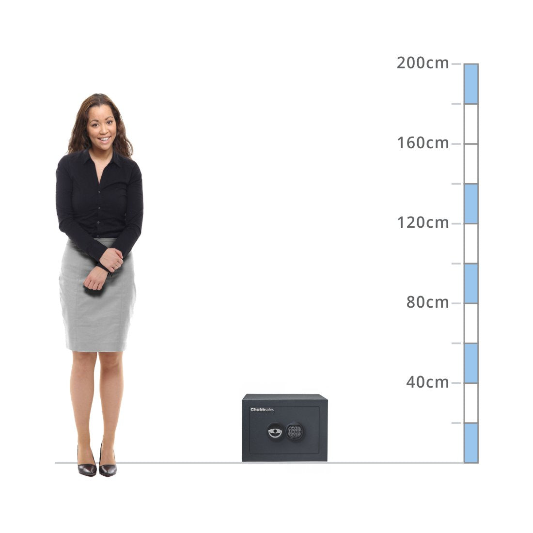 size chart Chubbsafes Zeta Size 25, Digital Keypad - Eurograde 0