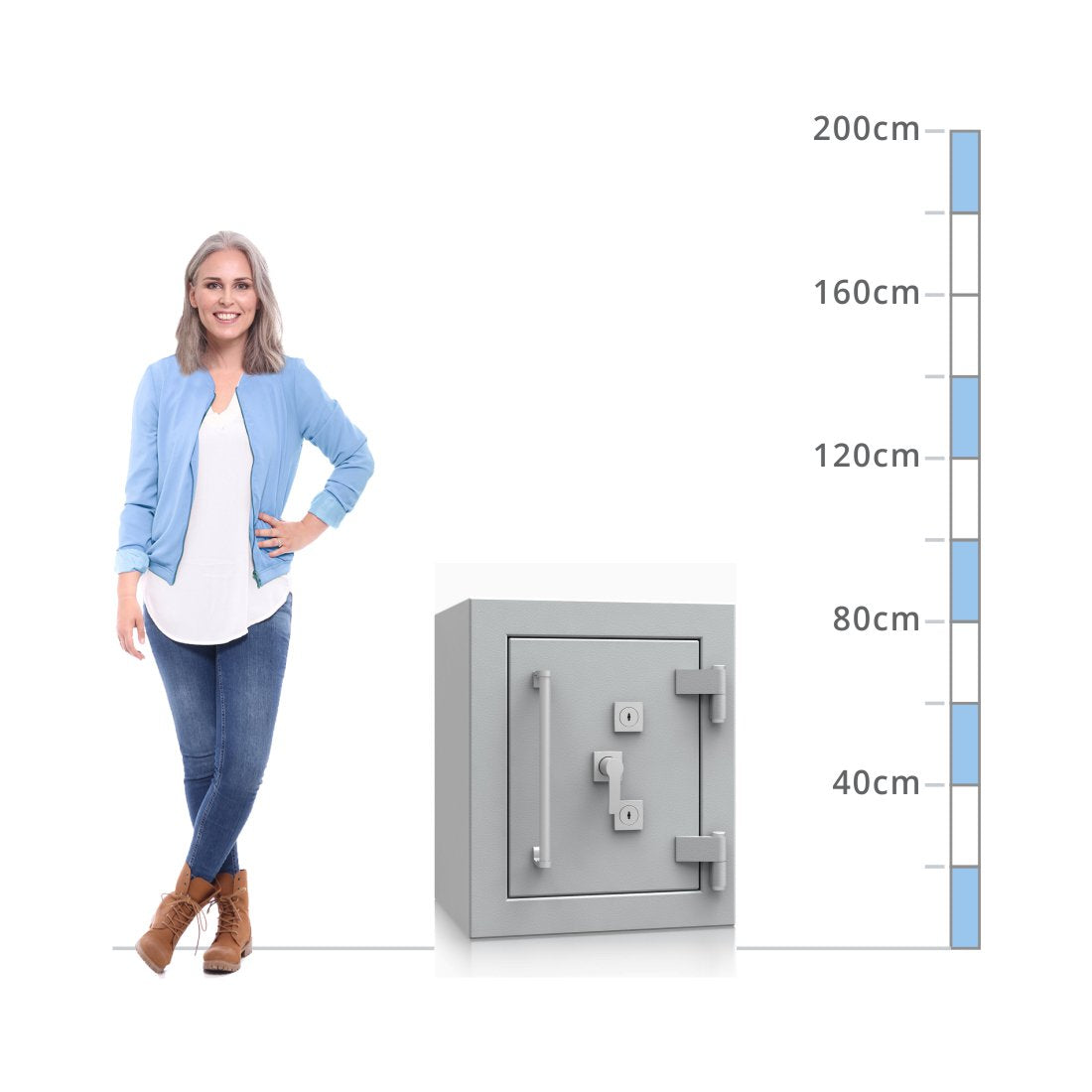 size chart for a De Raat DRS Prisma Size 0, Dual Key Lock Safe - Eurograde 7