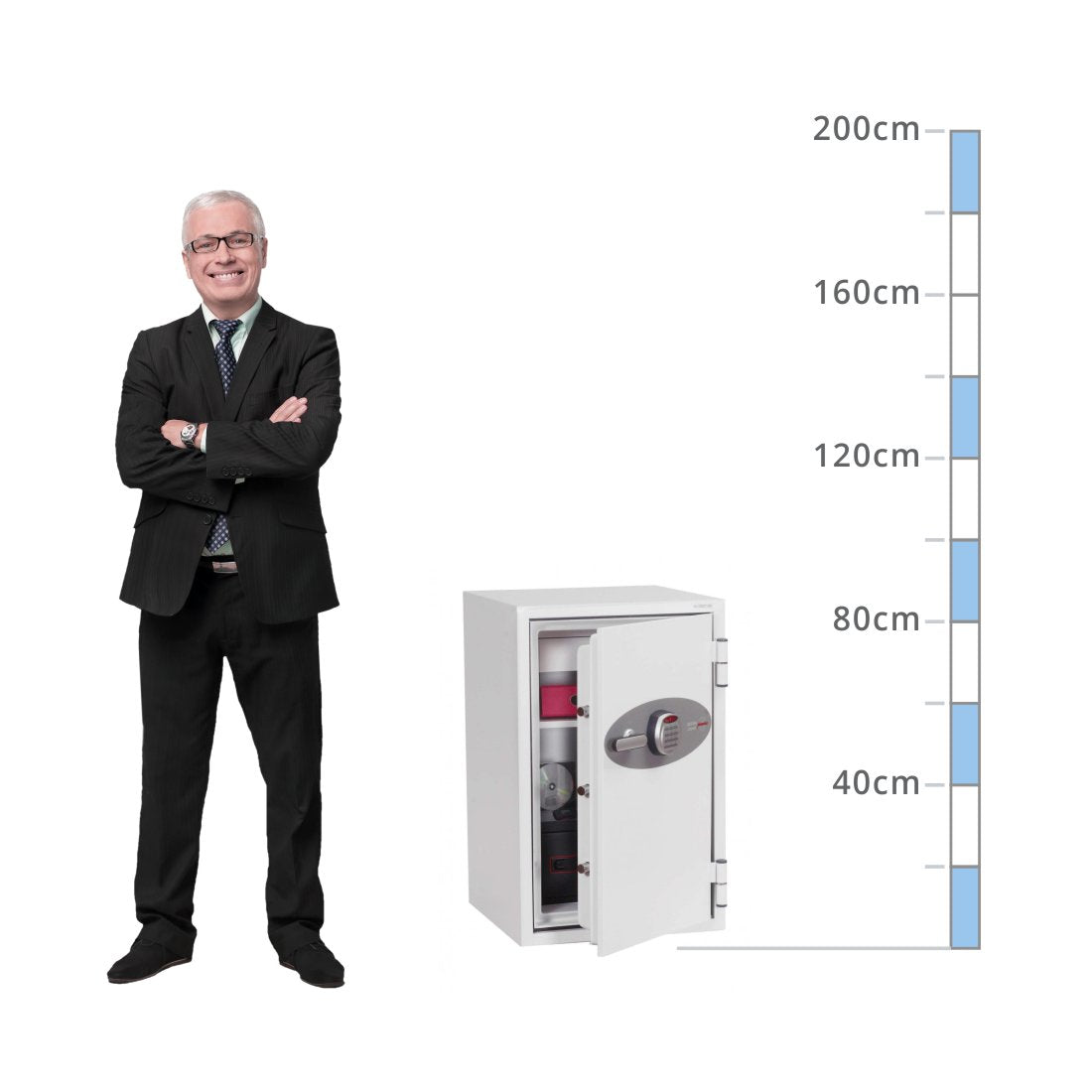 size chart Phoenix Data Combi DS2502E, Digital Keypad Safe - 90 Min Fire Protection