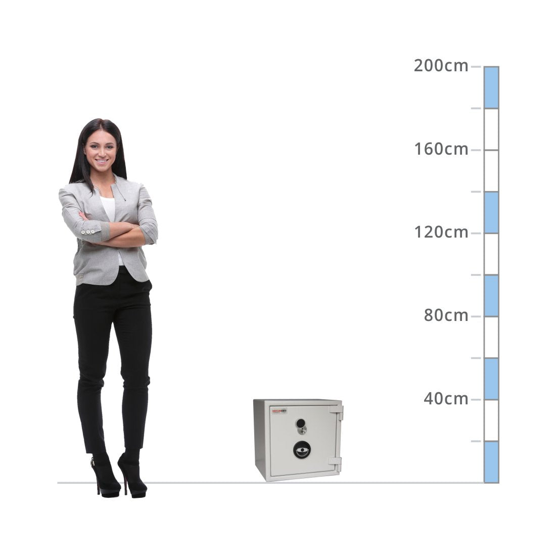 size chart for a Securikey Size 25, Key Lock Safe - Eurograde 0