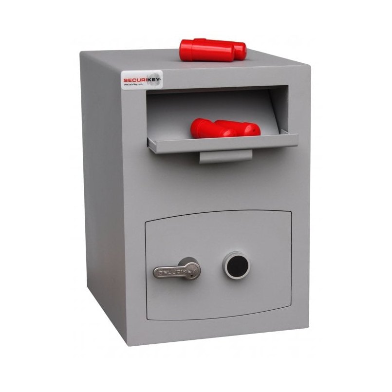 Securikey Mini Vault Silver Deposit Size 2, Key Lock Safe - £3,000 Cash Rating