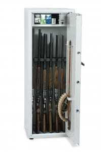 Gun Safe including ammunition cabinet at the top