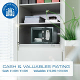 Burg Wächter Pure-Safe Size PS 110 E KA 3, Digital Keypad Hotel Safe - £1,000 Cash Rating
