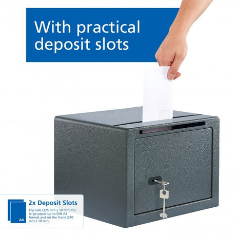 Burg Wächter Pure-Safe Size PS 120 K EWS, Key Lock Deposit Safe - £1,000 Cash Rating