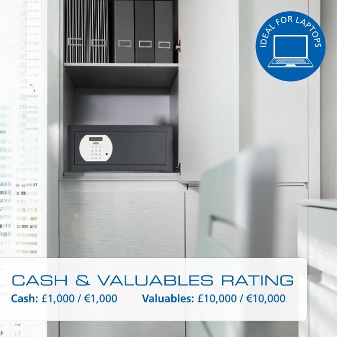 Burg Wächter Pure-Safe Size PS 130 E LAP KA 4, Digital Keypad Hotel Laptop Safe - £1,000 Cash Rating