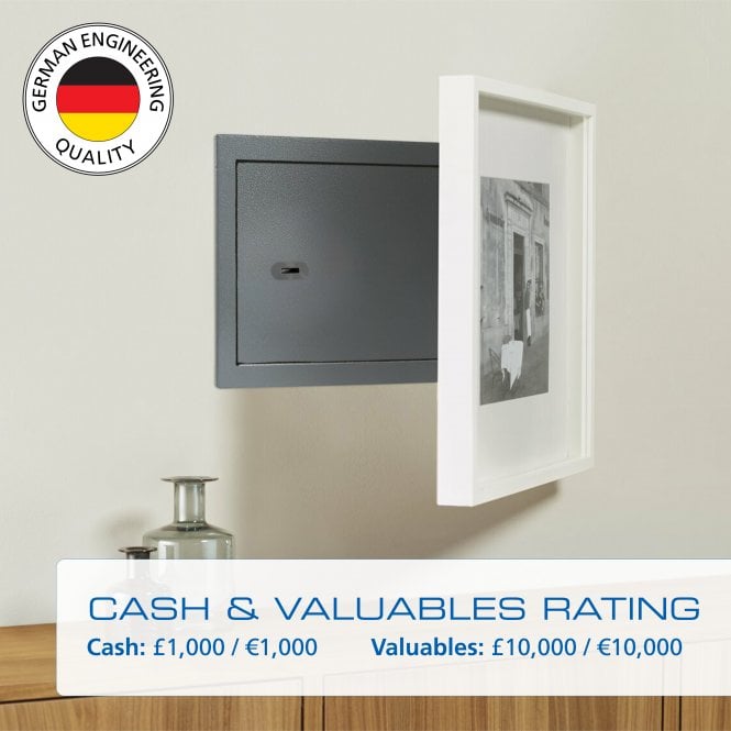 Burg Wächter Pure-Safe Size PSW 110, Key Lock Wall Safe - £1,000 Cash Rating