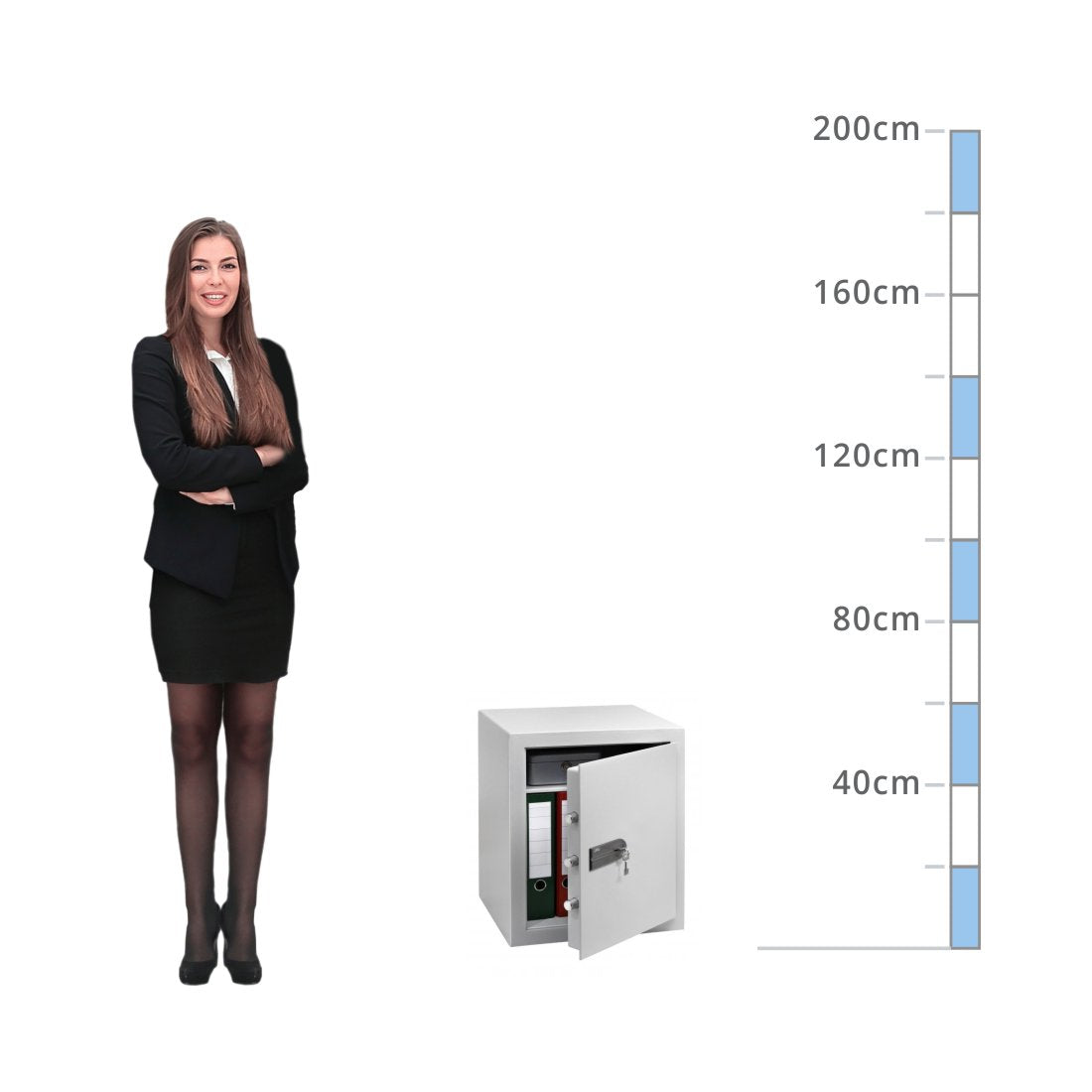 size chart for a Burg Wächter CityLine Size C340, Key Lock Safe - £2,000 Cash Rating