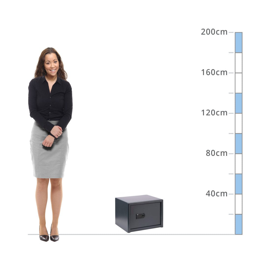 size chart for a Burg Wächter Magno Size 520, Key Lock Safe - Eurograde 0