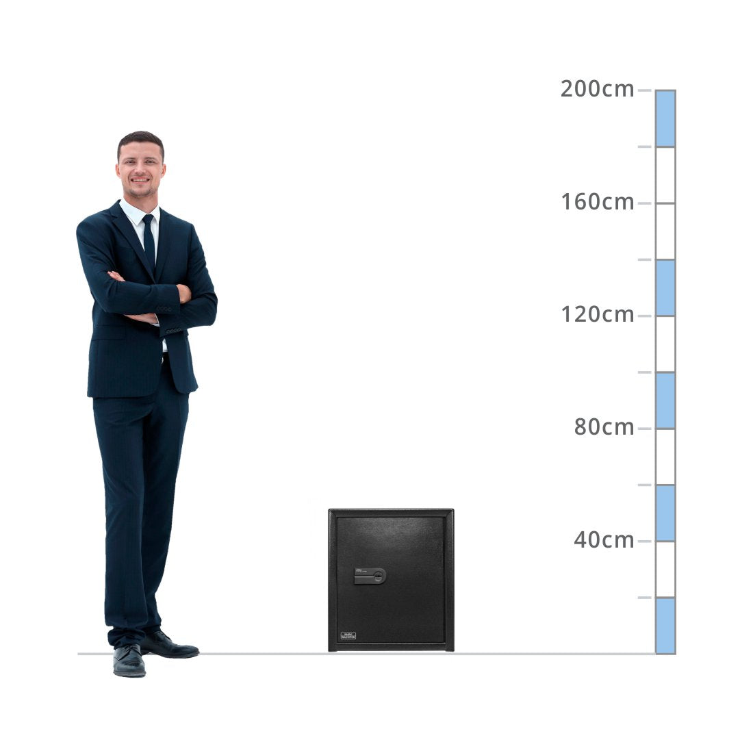 size chart for a Burg Wächter Profi-Safe S2 Size PRS540K, Key Lock Safe - 30 Min Fire Protection