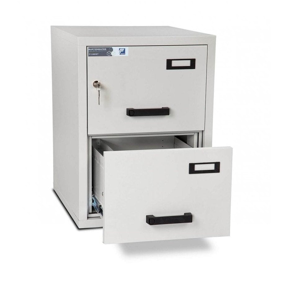 Burton Fire File Size 2, Key Lock Fireproof Filing Cabinet