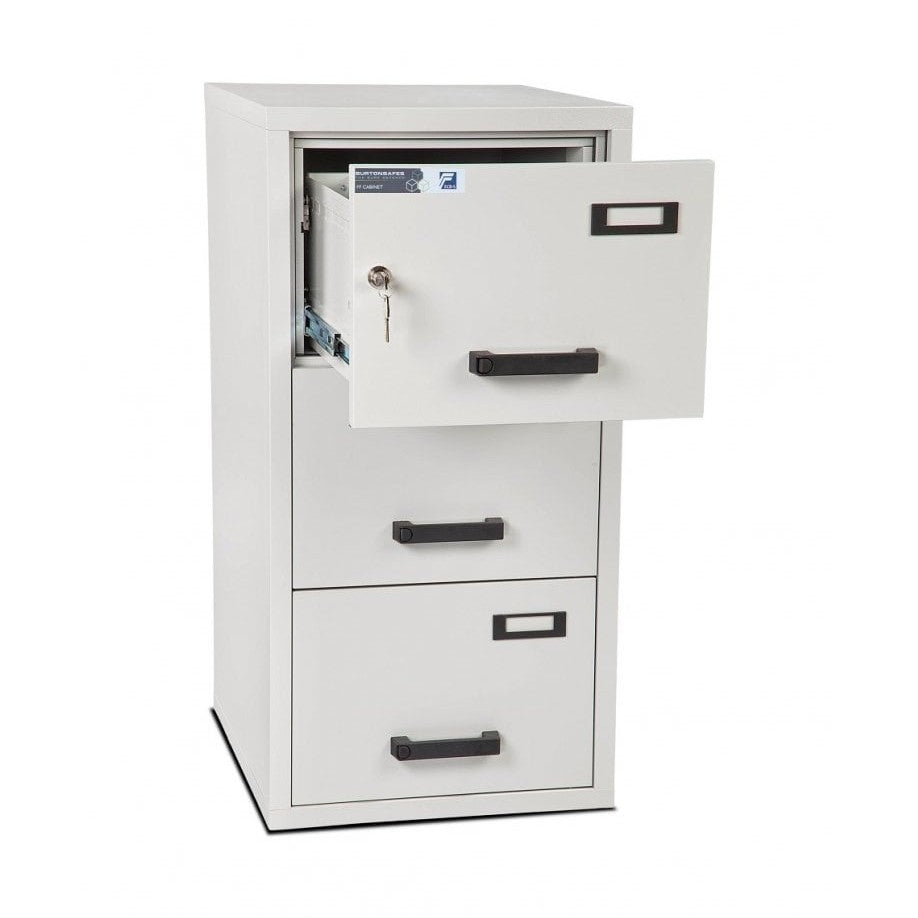 Burton Fire File Size 3, Key Lock Fireproof Filing Cabinet