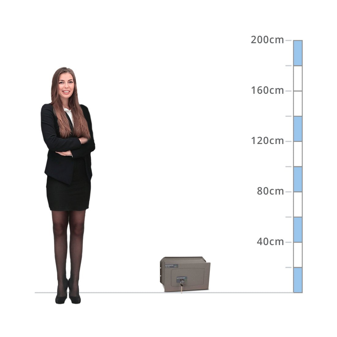 size chart for a Burton DK Size 2, Key Lock Wall Safe - S2