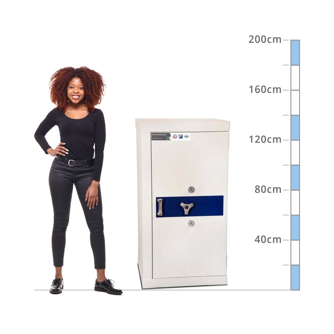size chart for a Burton Eurovault Atlas Size 2, Dual Key Lock Safe - Eurograde 6