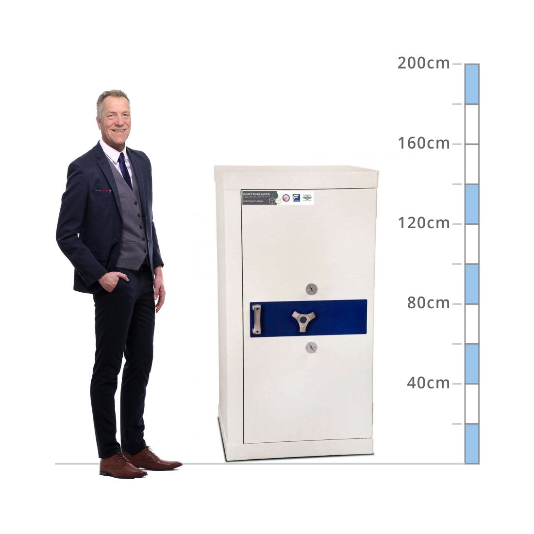 size chart for a Burton Eurovault Atlas Size 2, Dual Key Lock Safe - Eurograde 7