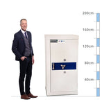 size chart for a Burton Eurovault Atlas Size 2, Dual Key Lock Safe - Eurograde 7
