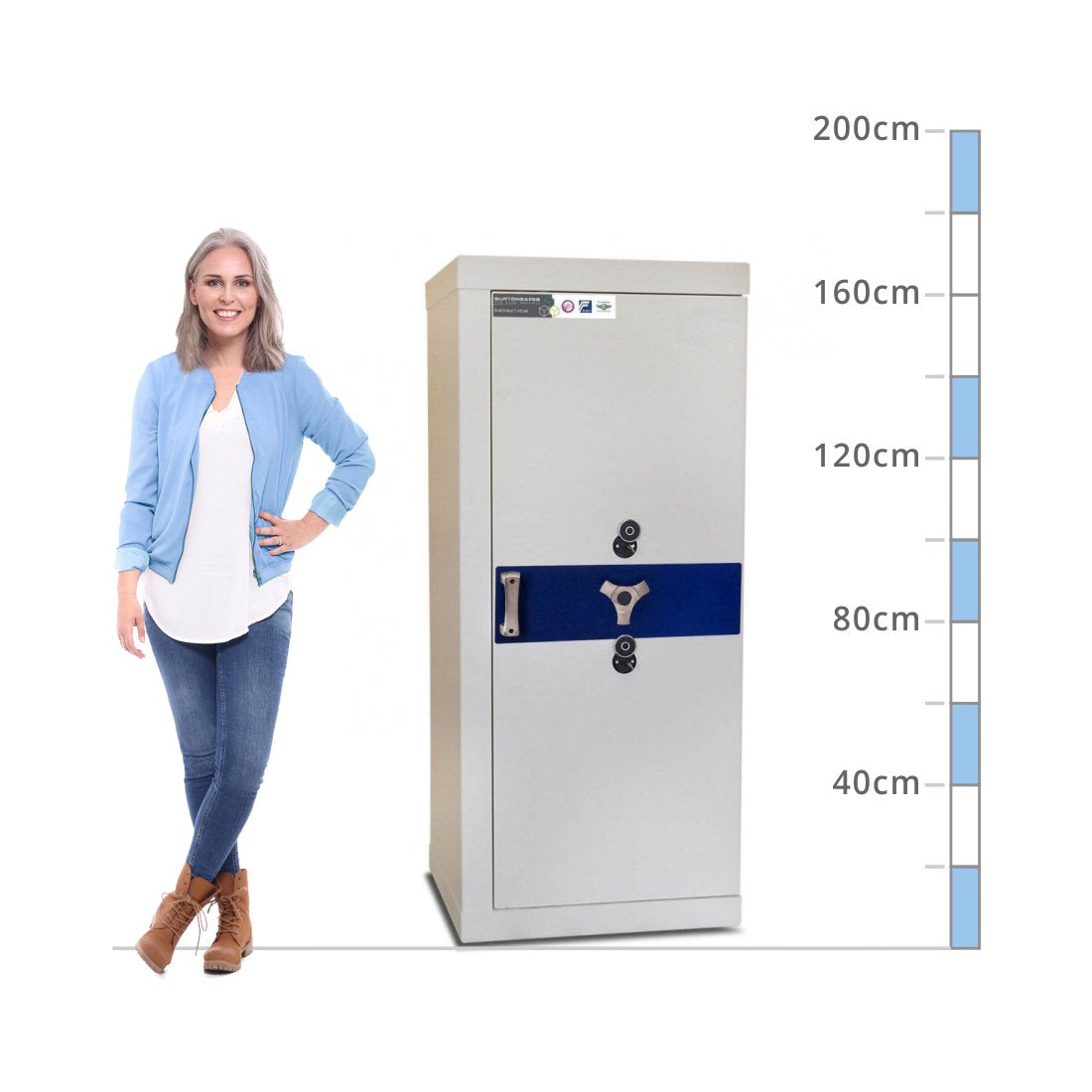 size chart for a Burton Eurovault Atlas Size 3, Dual Key Lock Safe - Eurograde 6