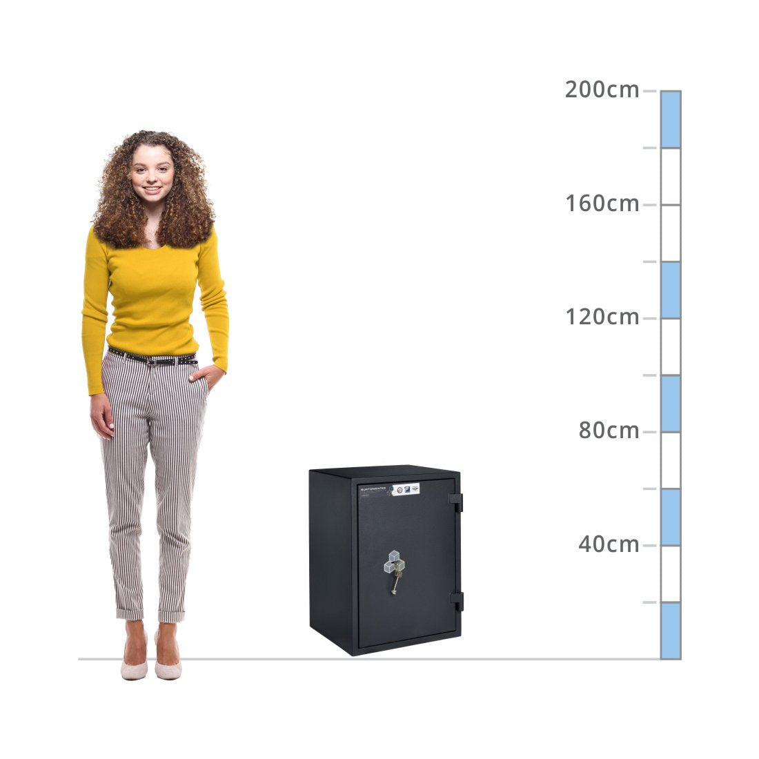 size chart Burton Firesec 4/60 Size Large, Key Lock Fire Safe - S2
