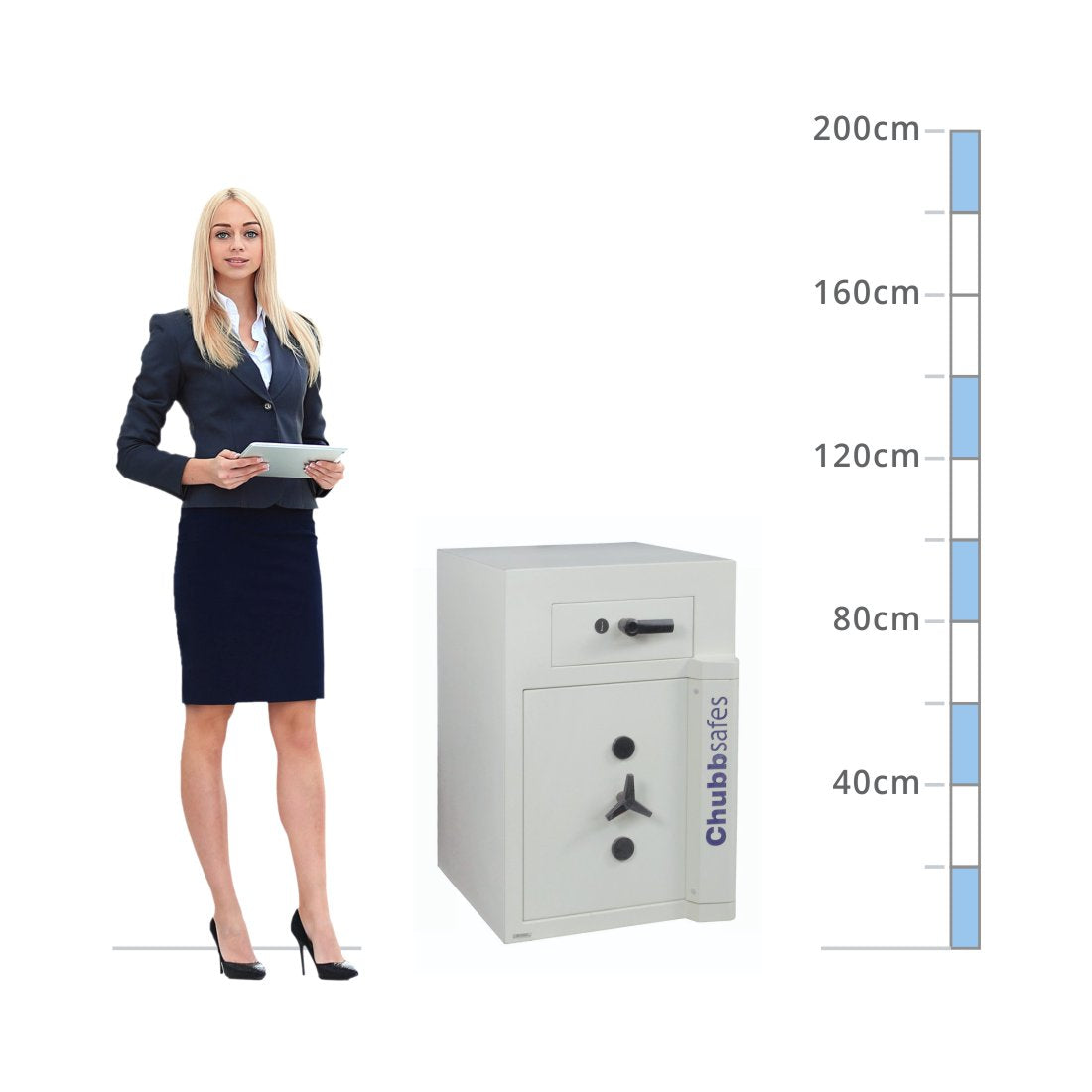 size chart ChubbSafes Europa, Eurograde 3 Size 2 - Drawer Deposit Safe