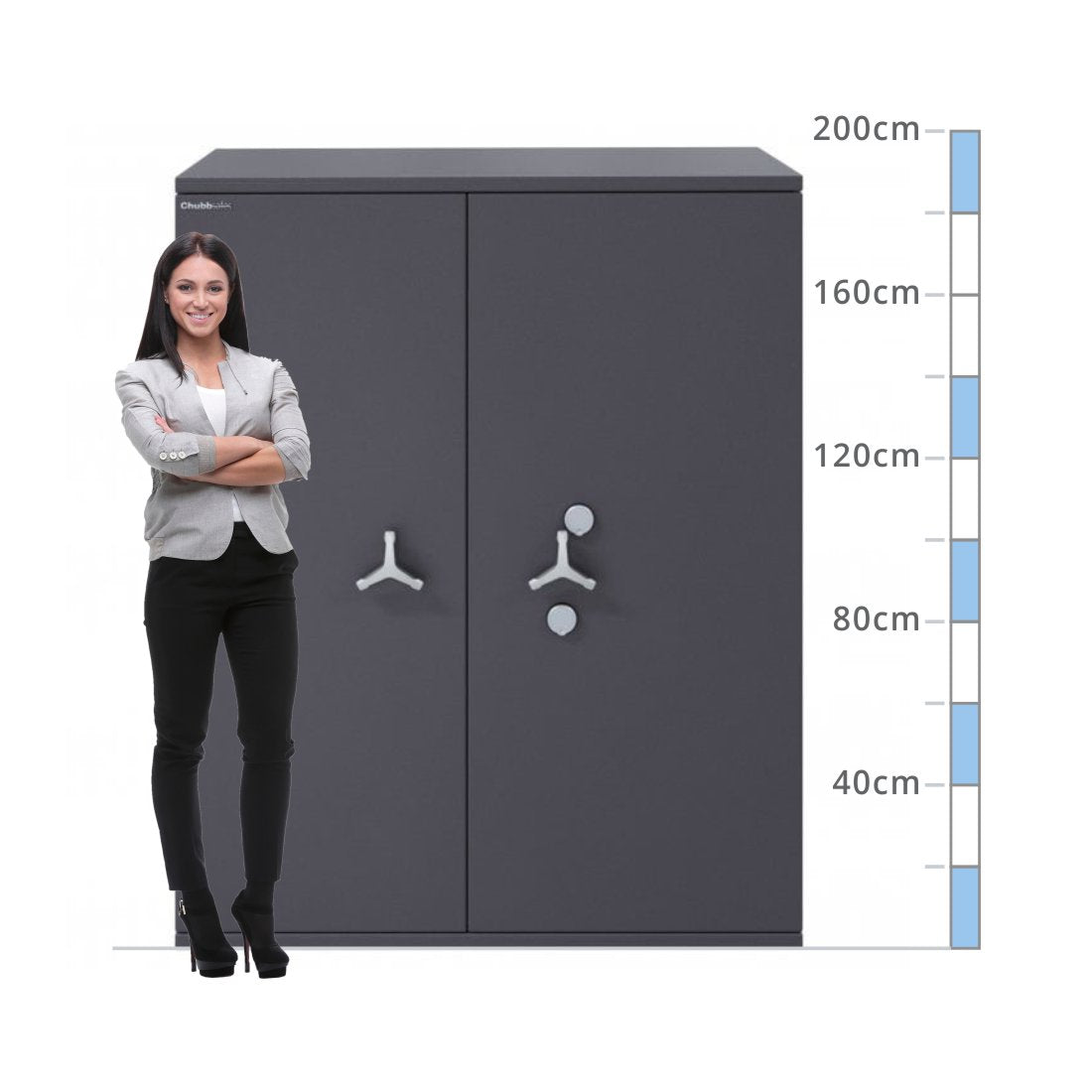size chart Chubbsafes Trident DF T2 Size 1090, Dual Key Lock - Eurograde 6