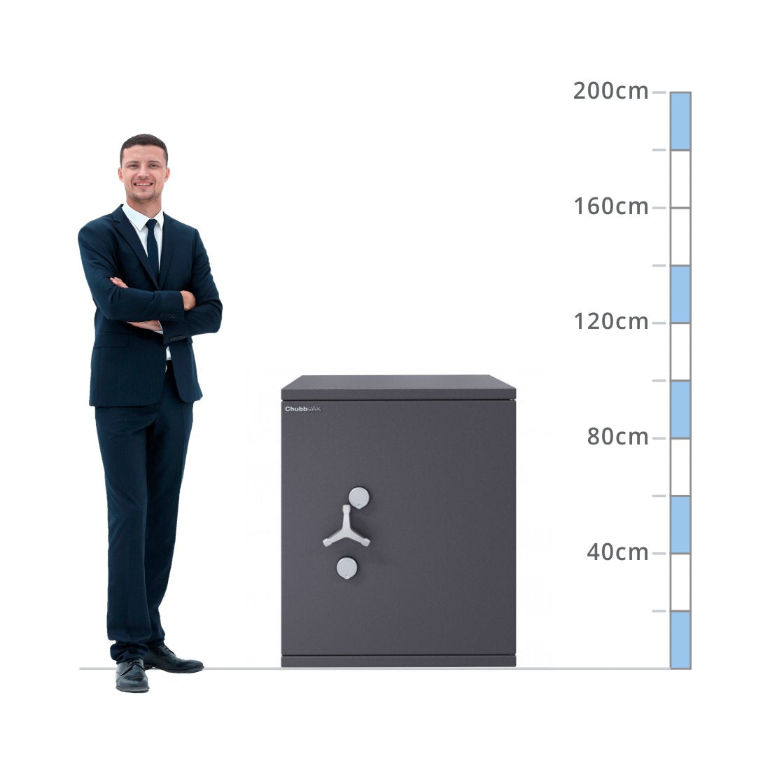 size chart Chubbsafes Trident DF T2 Size 245, Dual Key Lock - Eurograde 6