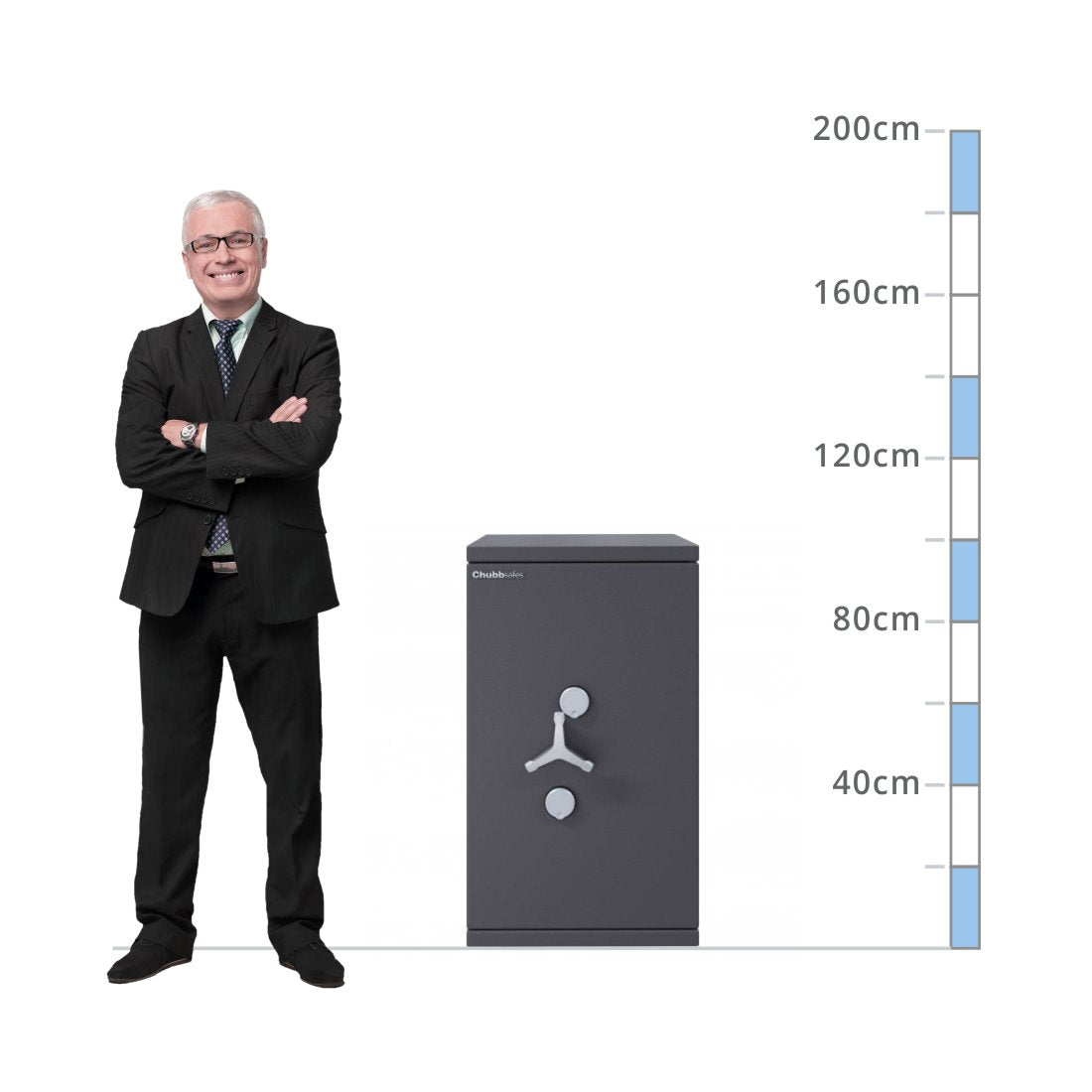 size chart Chubbsafes Trident DF T2 Size 95, Dual Key Lock - Eurograde 4