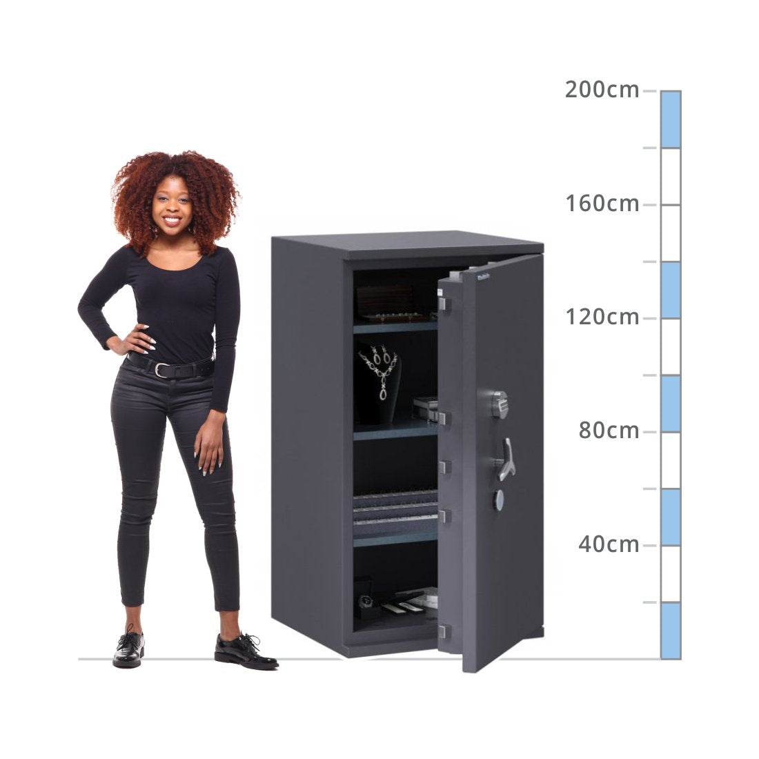 size chart Chubbsafes Triforce T2 Size 405, Dual Key Locking - Eurograde 4