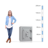 size chart for a De Raat DRS Prisma Size 0, Dual Key Lock Safe - Eurograde 7
