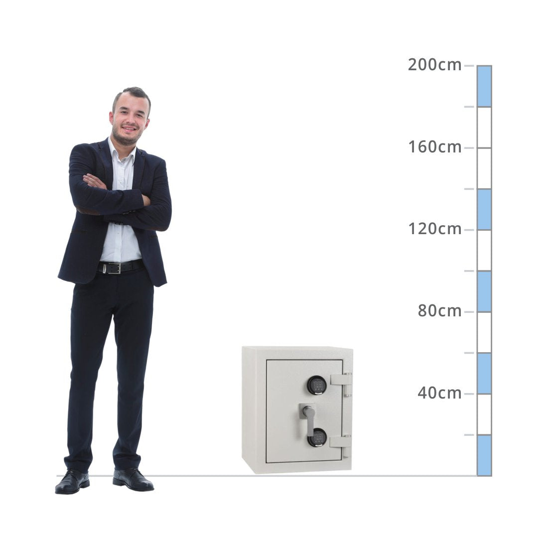 size chart for a De Raat DRS Prisma Size 1, Dual Digital Keypad Safe - Eurograde 4