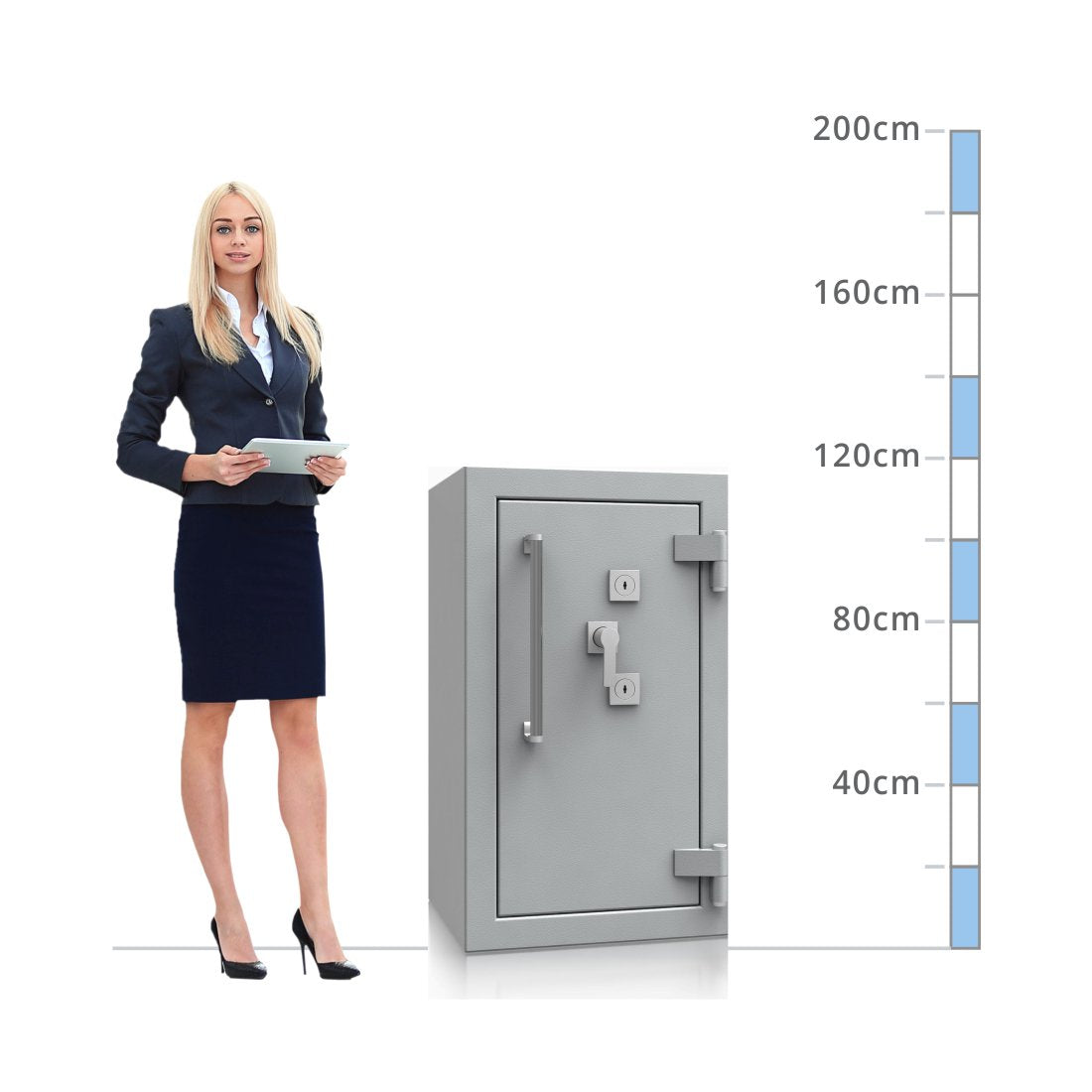 size chart for a De Raat DRS Prisma Size 3, Dual Key Lock Safe - Eurograde 6
