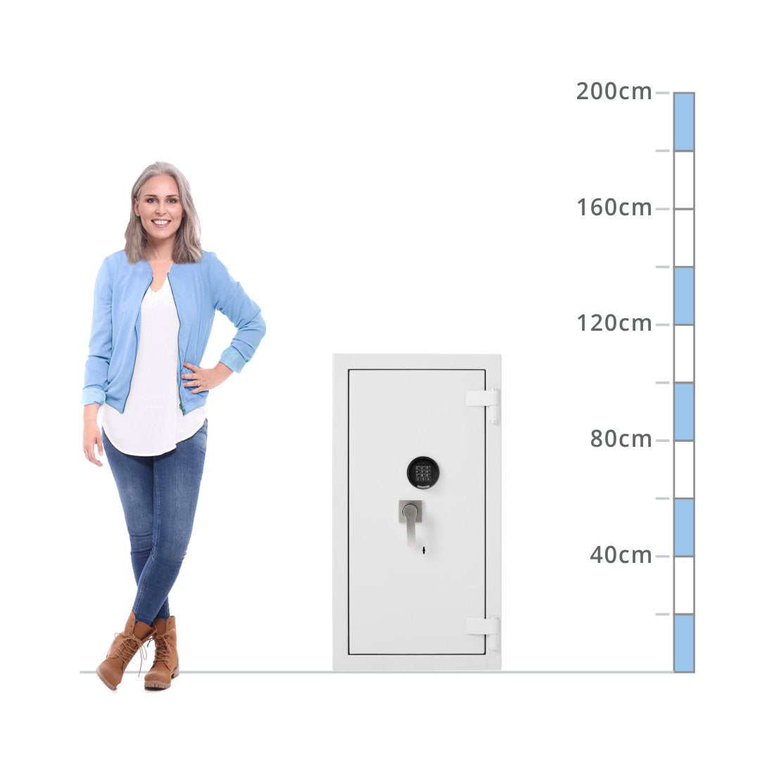 size chart for a De Raat DRS Prisma Size 4, Dual Key & Keypad Safe - Eurograde 5