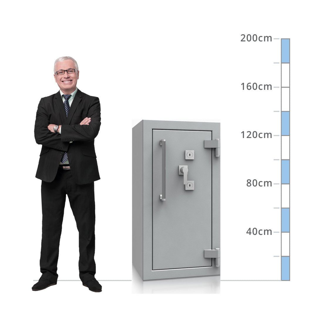 size chart for a De Raat DRS Prisma Size 4, Dual Key Lock Safe - Eurograde 6