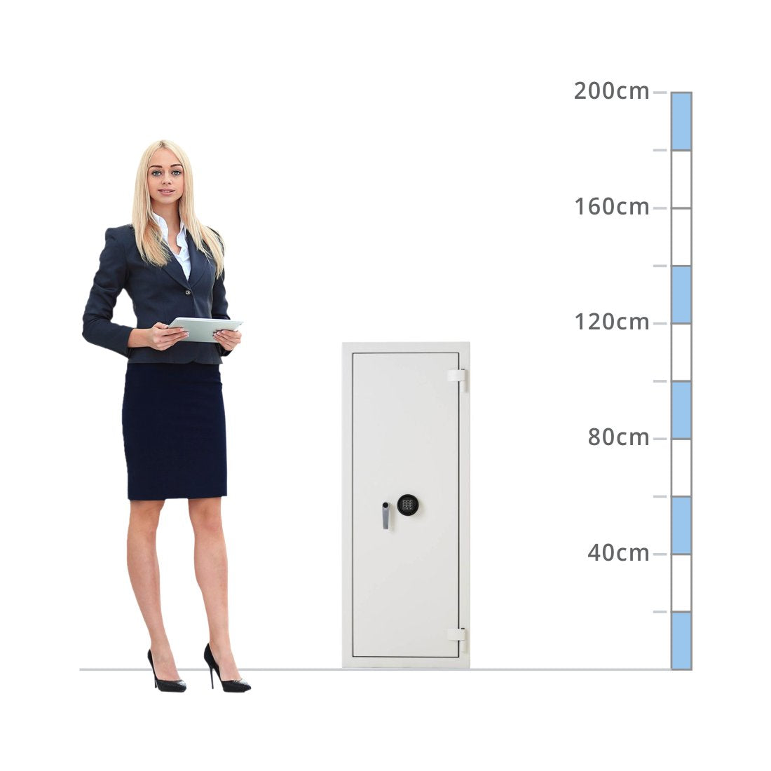 size chart for a De Raat DRS Prisma Size 5, Digital Keypad Safe - Eurograde 3