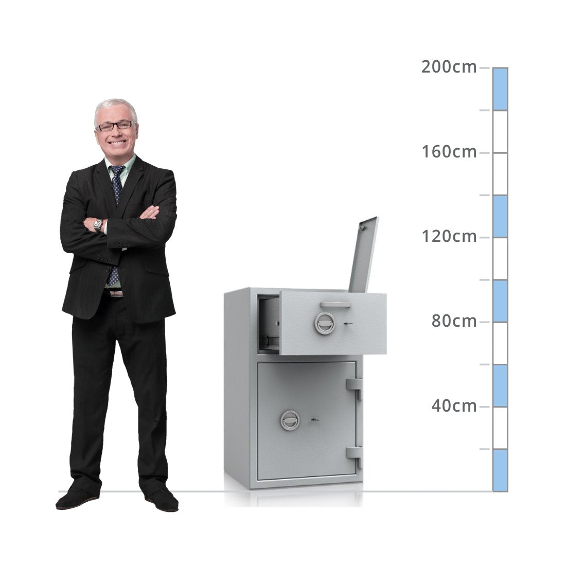 size chart De Raat Prisma Size 1, Key Lock Deposit Safe - Eurograde 2
