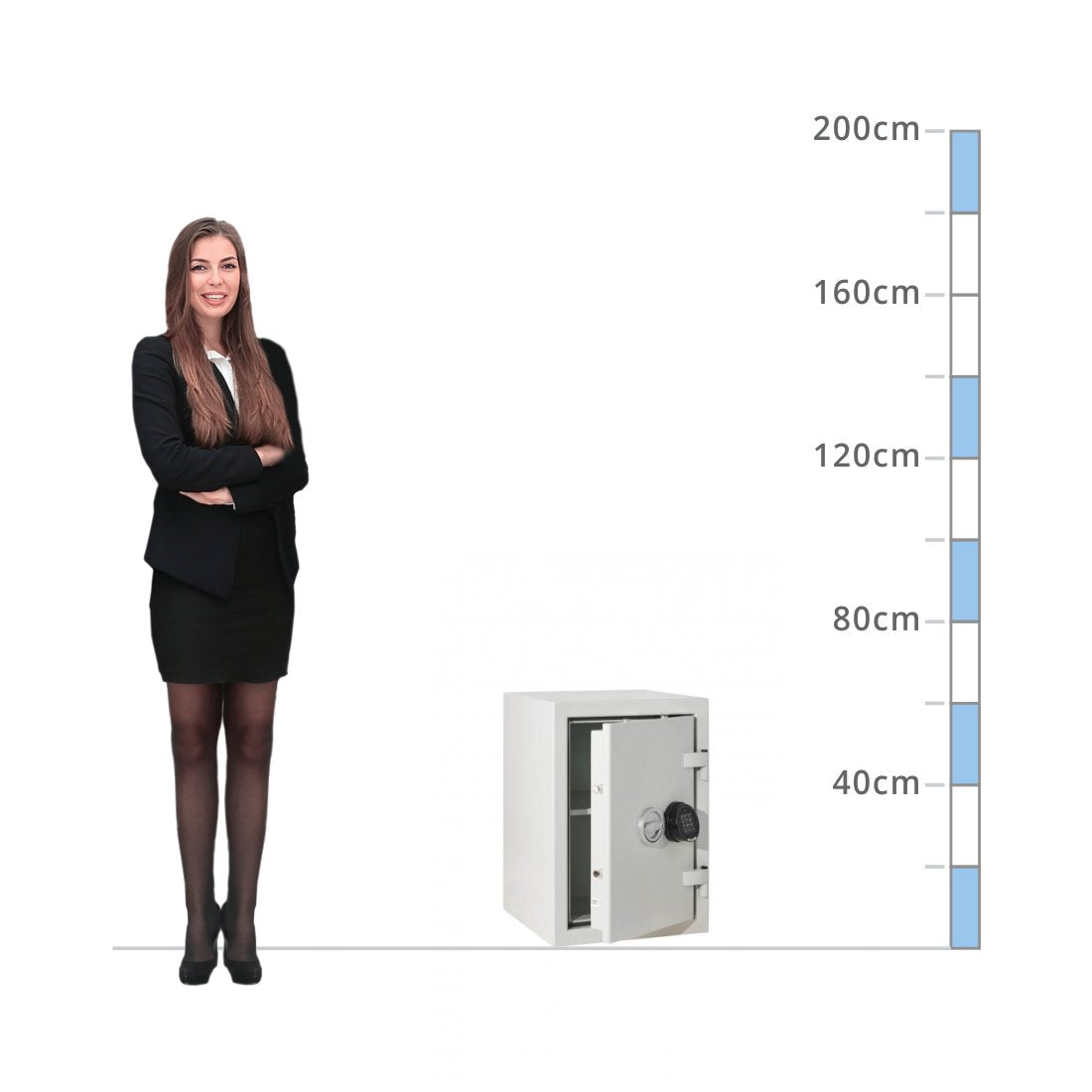 size chart De Raat Prisma Size 2, Digital Keypad Safe - Eurograde 1