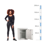 size chart for a De Raat Prisma Size 2, Dual Key Lock Safe - Eurograde 5