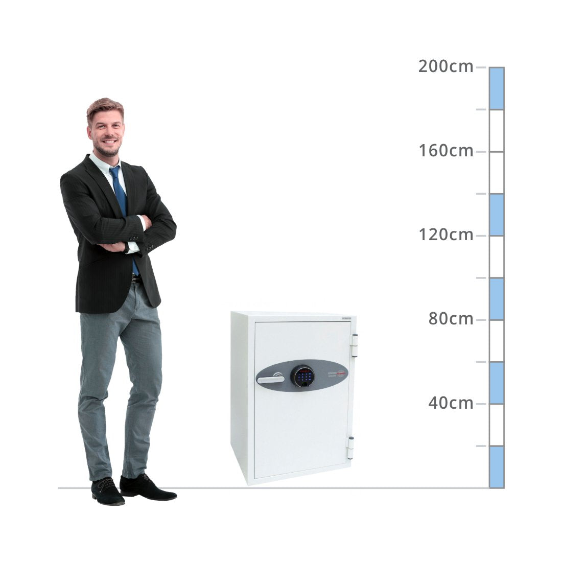 size chart Phoenix Data Combi DS2502F, Biometric Lock Safe - 90 Min Fire Protection